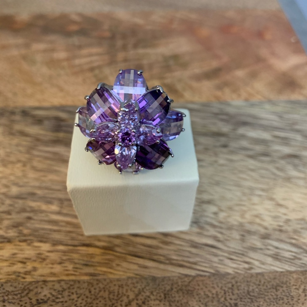 Purple Gemstone *Flower* Inspired Ring